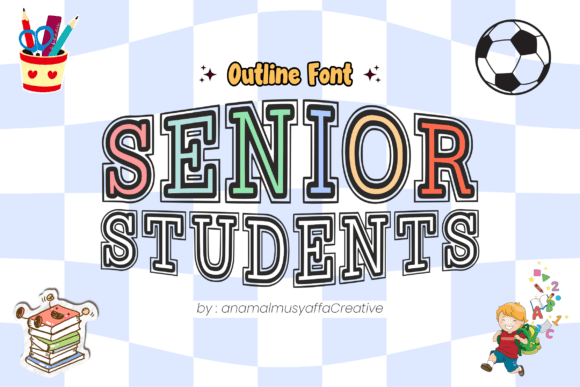 Seniorstudents Regular: A Chic Outline Typeface for Editorial Design